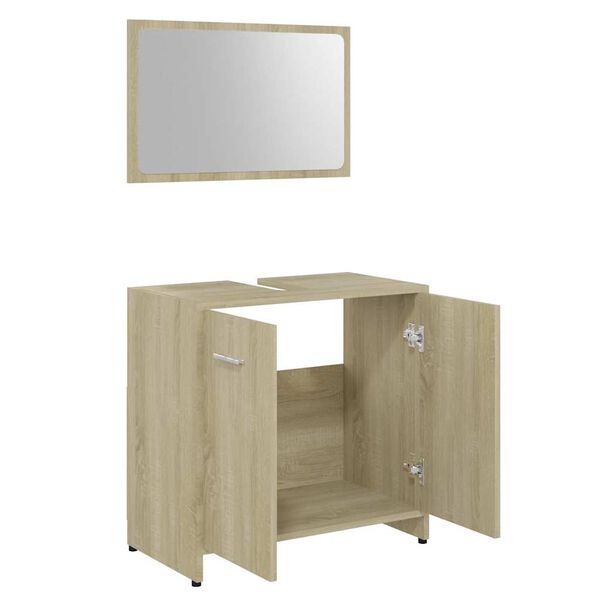 vidaXL Bathroom Furniture Set Sonoma Oak Engineered Wood