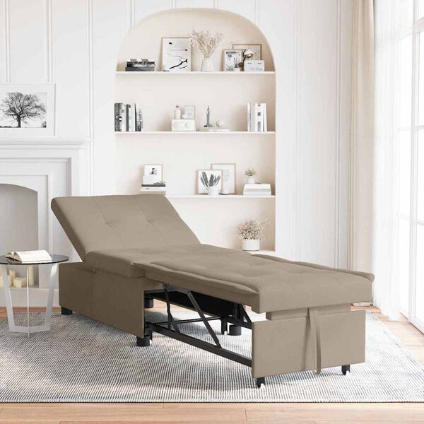 vidaXL Sofa Bed Taupe 194 x 67 x 82 cm Microfiber