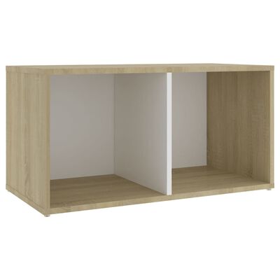 vidaXL TV Cabinet White and Sonoma Oak 72x35x36.5 cm Chipboard