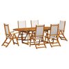 vidaXL 9 Piece Garden Dining Set Solid Wood Acacia and Textilene