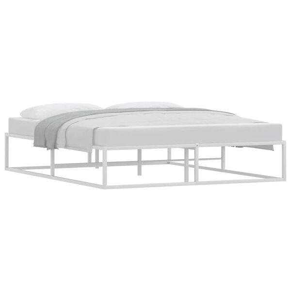 vidaXL Bed Frame without Mattress White 160x200 cm Metal
