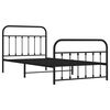 vidaXL Metal Bed Frame without Mattress with Footboard Black 107x203cm