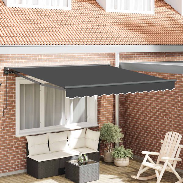 vidaXL Retractable Awning Anthracite 300 x 250 cm Aluminium and Fabric