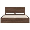 vidaXL Bed Frame with Drawer Brown Oak 200 x 200 cm Engineer Wood