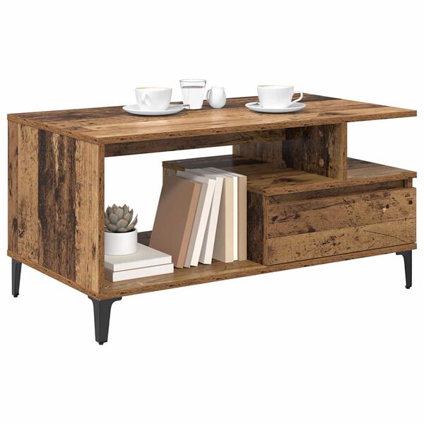 vidaXL Coffee Table Old Wood 90 x 49 x 45 cm Engineered Wood
