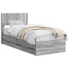 vidaXL Bed Frame with Storage and Headboard Grey Sonoma 90 x 190 cm