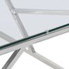 vidaXL Coffee Table Silver Stainless Steel and Tempered Glass