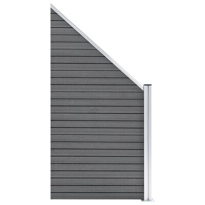 vidaXL WPC Fence Set 2 Square + 1 Slanted 446x186 cm Grey
