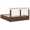 vidaXL Bed Frame with Drawer Brown Oak 200 x 200 cm Engineer Wood