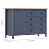 vidaXL Sideboard Hill Grey 120x40x80 cm Solid Pine Wood