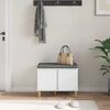 vidaXL Hall Bench White 60 x 38 x 46 cm Engineered Wood and Fabric