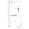 vidaXL Highboard Smoked Oak 69.5x34x180 cm Engineered Wood