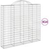 vidaXL Arched Gabion Baskets 14 pcs 200x50x180/200 cm Galvanised Iron