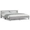 vidaXL Bed Frame with LED without Mattress Grey Sonoma 160x200 cm