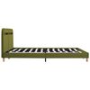 vidaXL Bed Frame with LED without Mattress Green Fabric 150x200 cm King Size