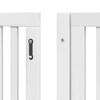 vidaXL Dog Gate with Door Foldable 6 Panels White 480 cm Poplar Wood