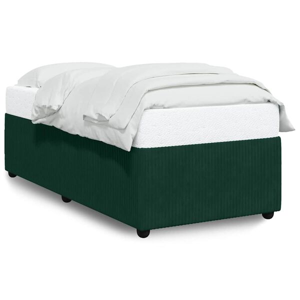 vidaXL Bed Frame without Mattress Dark Green 80x200 cm Velvet
