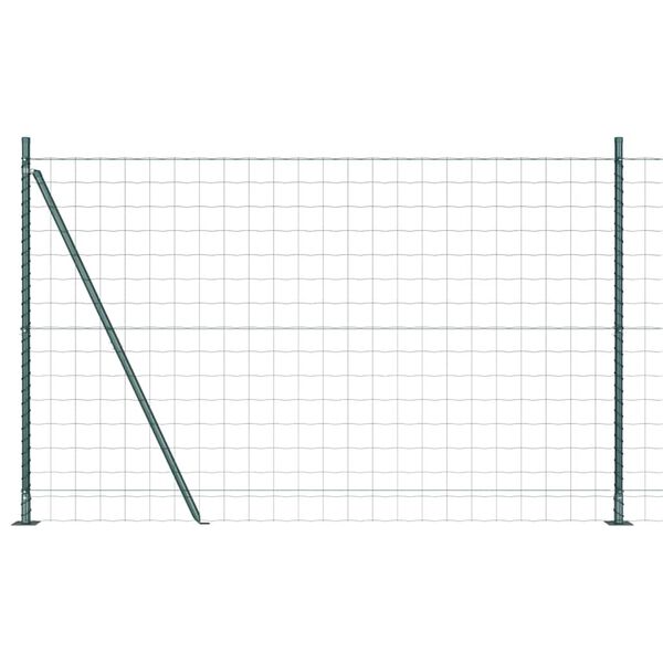 vidaXL Fence with Post Green 1.4 x 10 m Steel and PVC