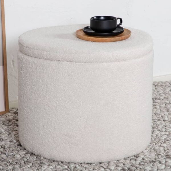 Venture Home Pouffe Dunken 51x51x43 cm Teddy White
