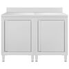 vidaXL Commercial Work Table Cabinet 120x60x96 cm Stainless Steel
