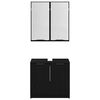 vidaXL Bathroom Cabinet Set with Shelf 2 pcs Black Oak Engineered Wood