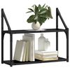vidaXL Wall Shelf with Shelf Black oak 60 x 21 x 51 cm Engineered Wood