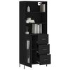vidaXL Highboard Black 69.5x34x180 cm Engineered Wood