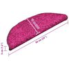 vidaXL Stair Mats 15 pcs 56x17x3 cm Pink Half Round