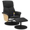 vidaXL Massage Recliner Chair with Footstool Black Faux Leather