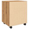 vidaXL Mobile File Cabinet with Wheels Artisan Oak 45x38x54 cm Engineered Wood