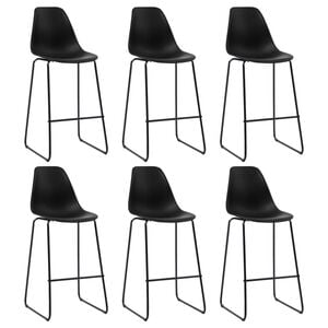 vidaXL Bar Chairs 6 pcs Black Plastic