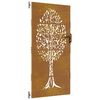 vidaXL Garden Gate 85x175 cm Corten Steel Tree Design