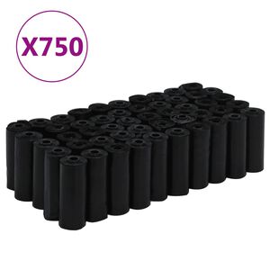 vidaXL Dog Poop Bags 750 pcs Black 30x20 cm PE