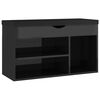 vidaXL Shoe Bench | High gloss black | Engineered wood, MDF, fabric | Medium