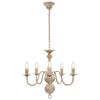 vidaXL Chandelier Antique White 5 x E14 Bulbs