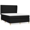 vidaXL Box Spring Bed with Mattress Black 140x200 cm Fabric