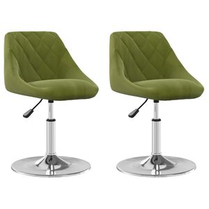 vidaXL Swivel Dining Chairs 2 pcs Light Green Velvet