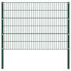 vidaXL Fence Panel with Posts Iron 1040x120 cm Green