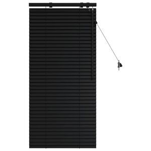 vidaXL Venetian Blind Black 65 x 130 cm 35 mm Solid Paulownia Wood
