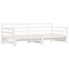 vidaXL Daybed with Trundle without Mattress White 90x200 cm Solid Wood