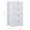 vidaXL 4-Drawer Chest White 40x40x80 cm
