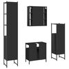 vidaXL 4 Piece Bathroom Cabinet Set Black Engineered Wood
