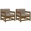 vidaXL Garden Chairs with Cushions 2 pcs Honey Brown Solid Wood Pine