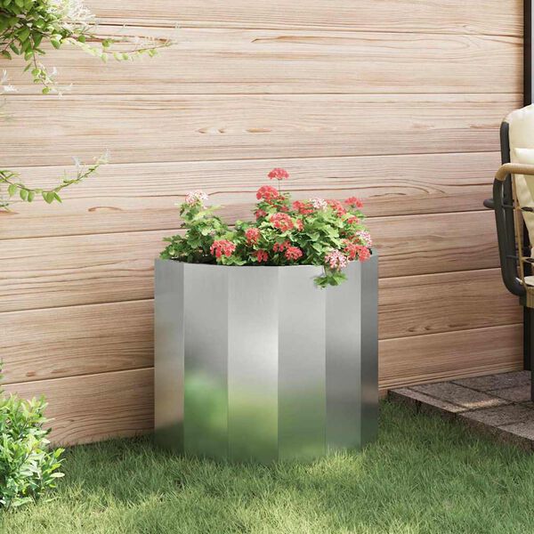 vidaXL Planter Silver 60 x 30 x 50 cm Galvanised Steel