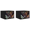 vidaXL Wall-mounted Bedside Cabinet OMMEN 2 pcs Black Oak