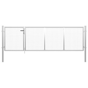 vidaXL Garden Gate Steel 350x75 cm Silver