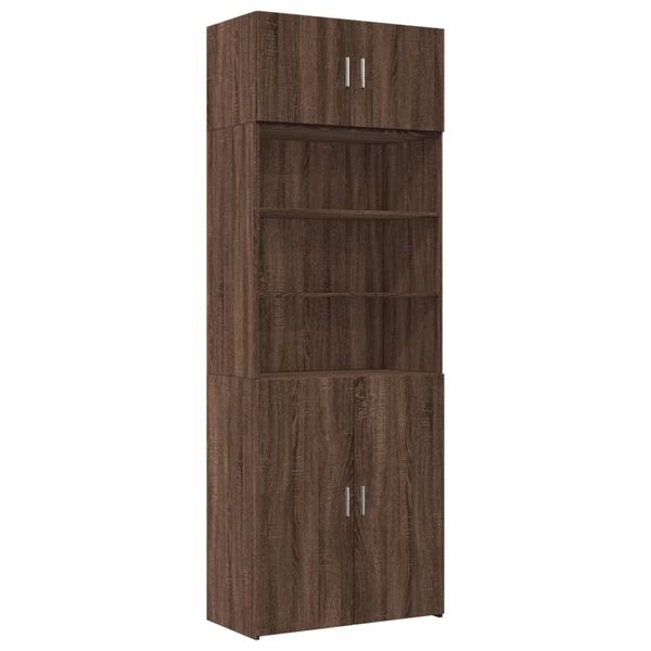 vidaXL Storage Cabinet Brown Oak 80x42.5x225 cm Engineered Wood