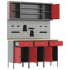 vidaXL Work Cabinet with Drawer 7 pcs Red Engineered Wood and Steel