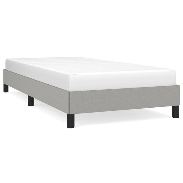 vidaXL Bed Frame without Mattress Light Grey 90x190 cm Single Single Fabric