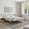 vidaXL Bed Frame without Mattress Grey Metal 180x200 cm Super King